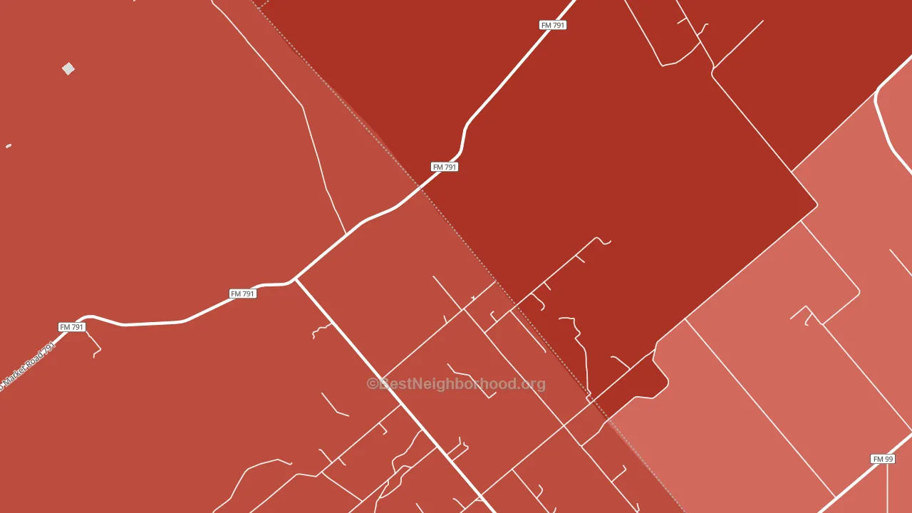 Fashing, TX block-group political-lean map