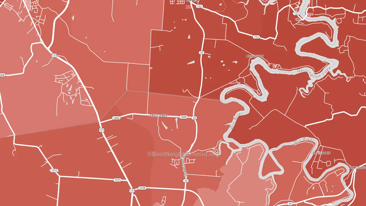 Faulconer, KY block-group political-lean map