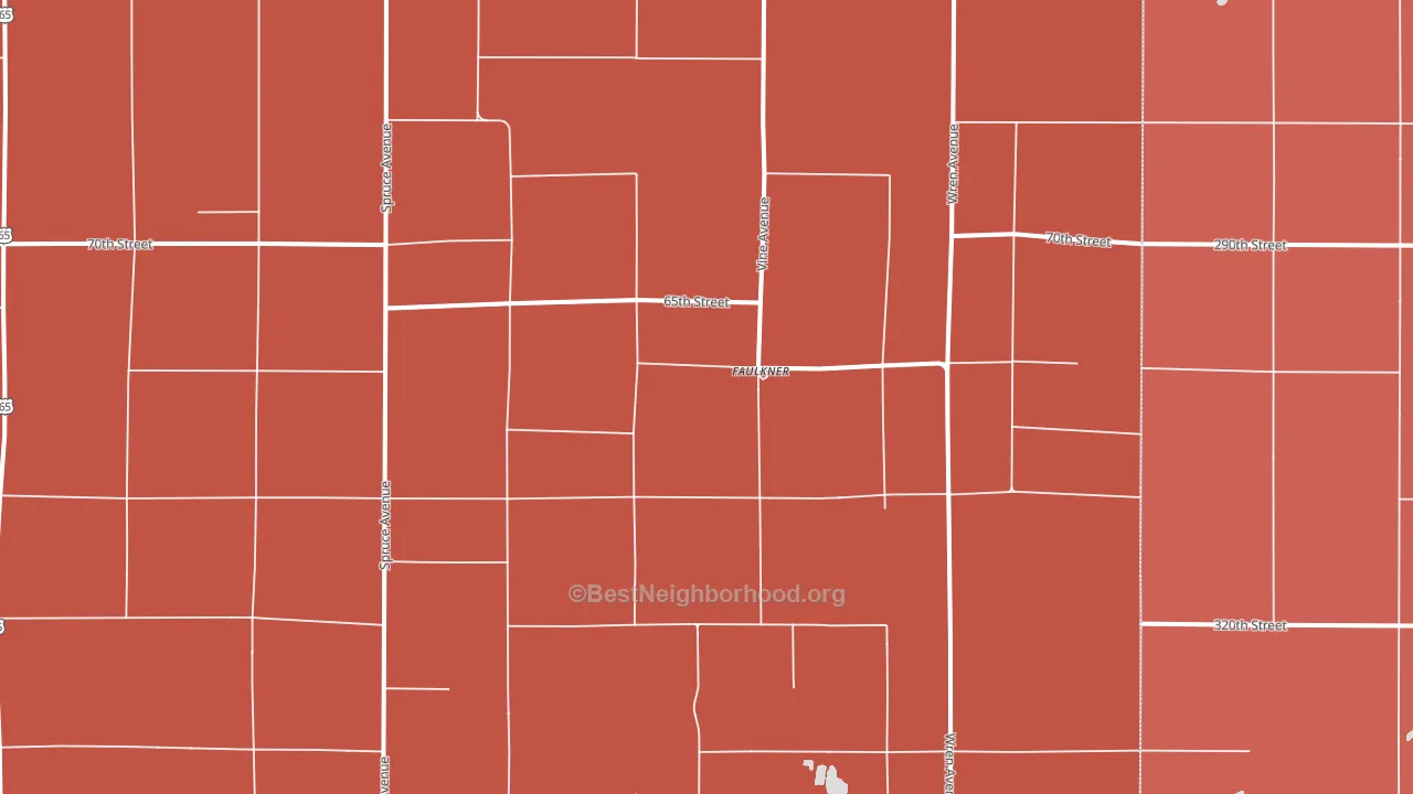 Faulkner, IA block-group political-lean map