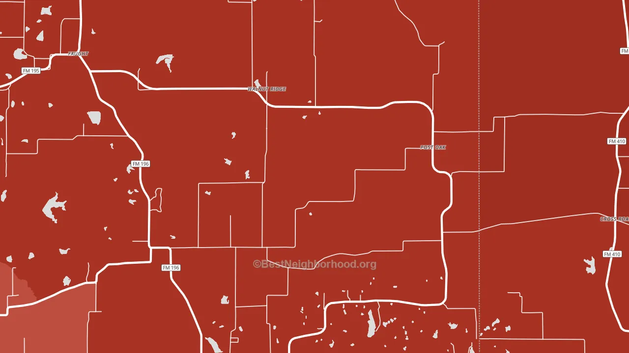 Faulkner, TX block-group political-lean map