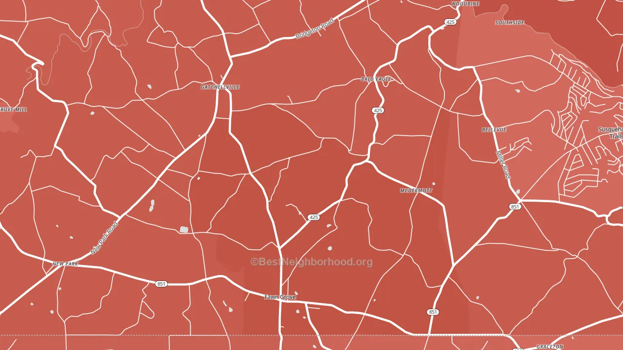Fawn Grove, PA block-group political-lean map