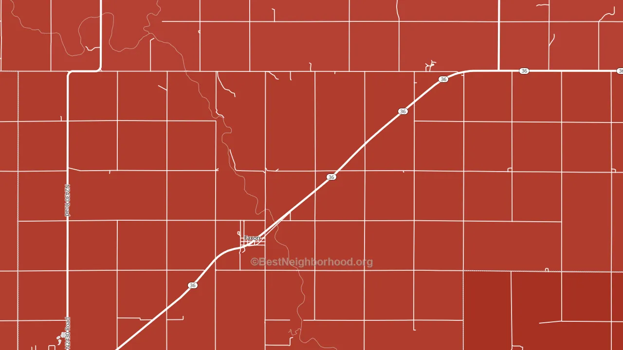 Faxon, OK block-group political-lean map