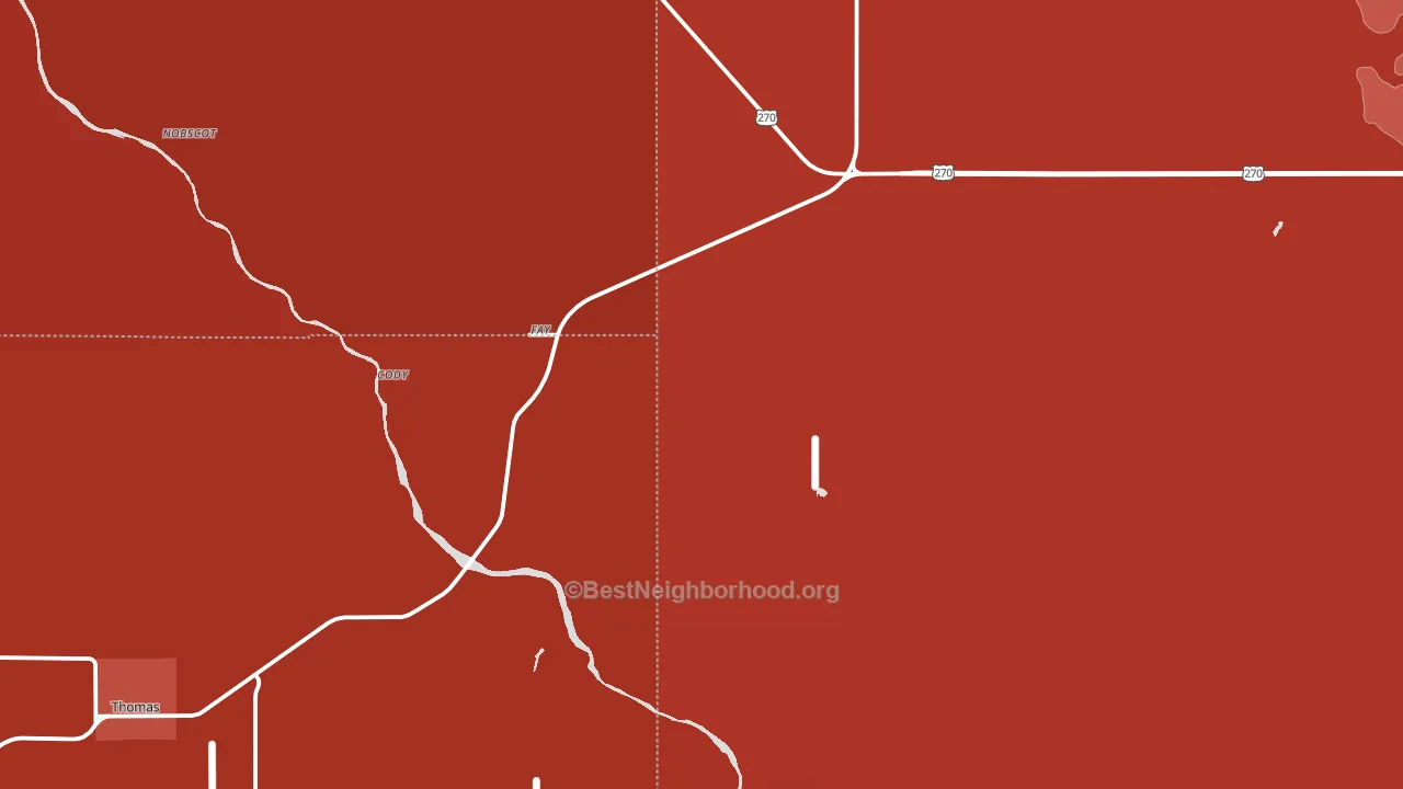 Fay, OK block-group political-lean map