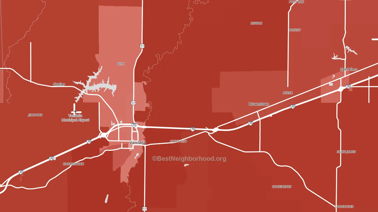 Fayette County, IL block-group political-lean map