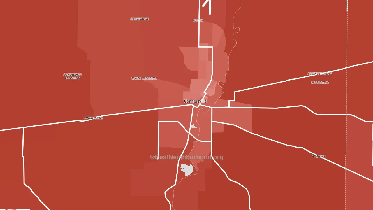Fayette County, IN block-group political-lean map