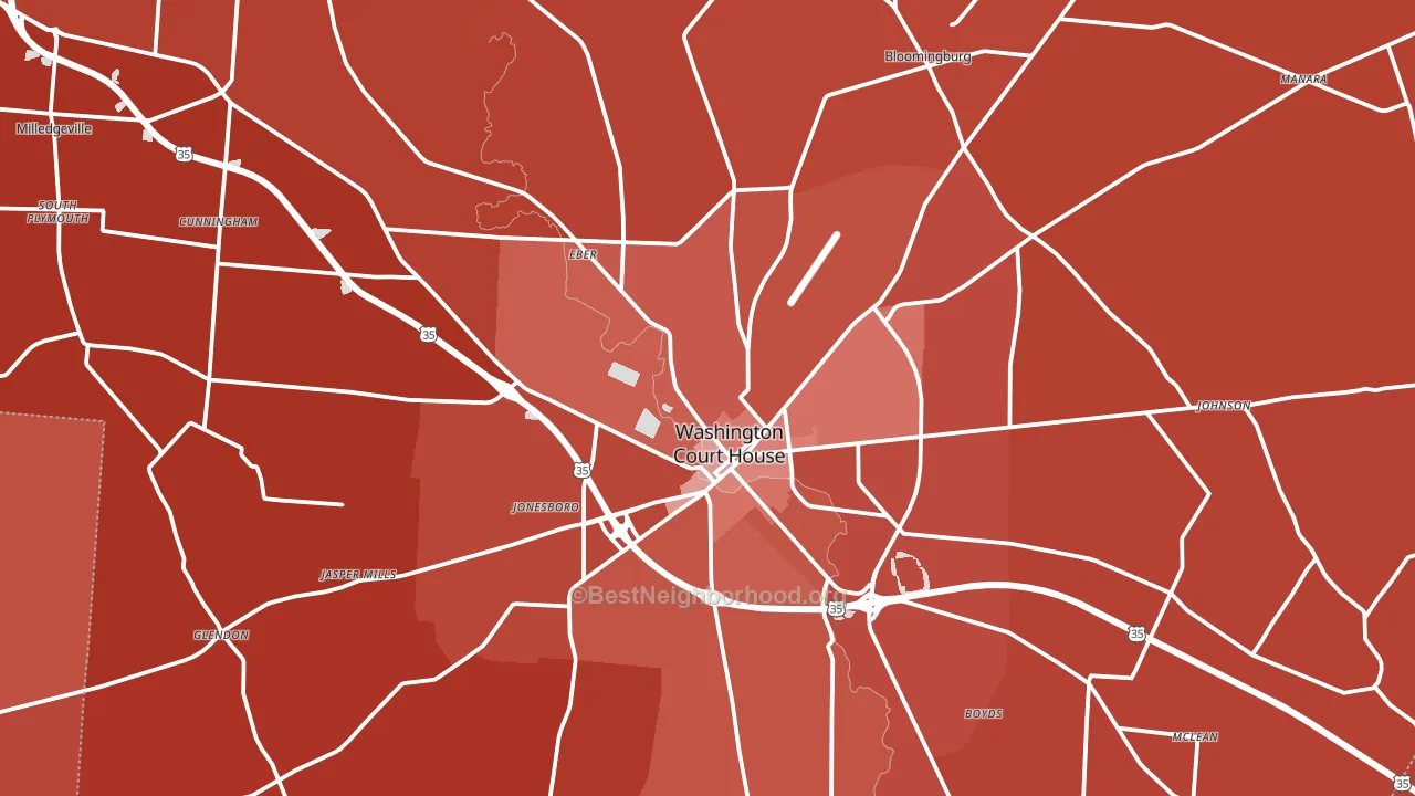 Fayette County, OH block-group political-lean map