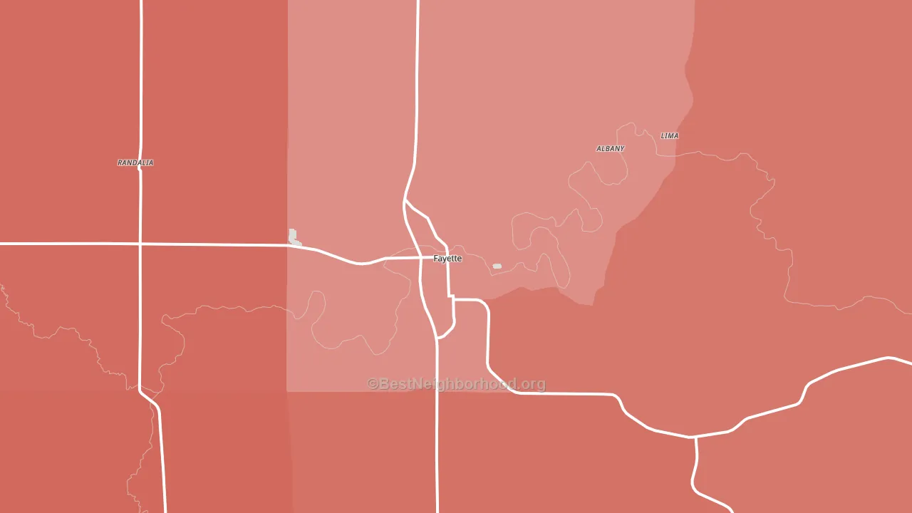 Fayette, IA block-group political-lean map
