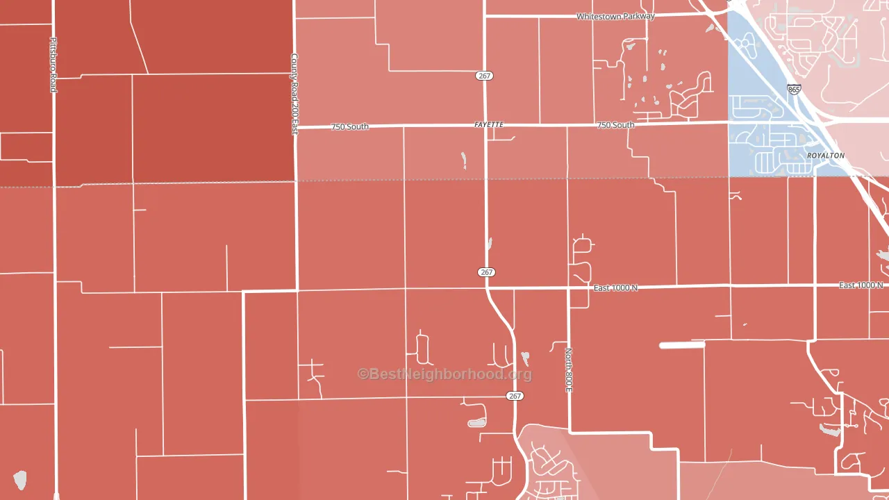 Fayette, IN block-group political-lean map