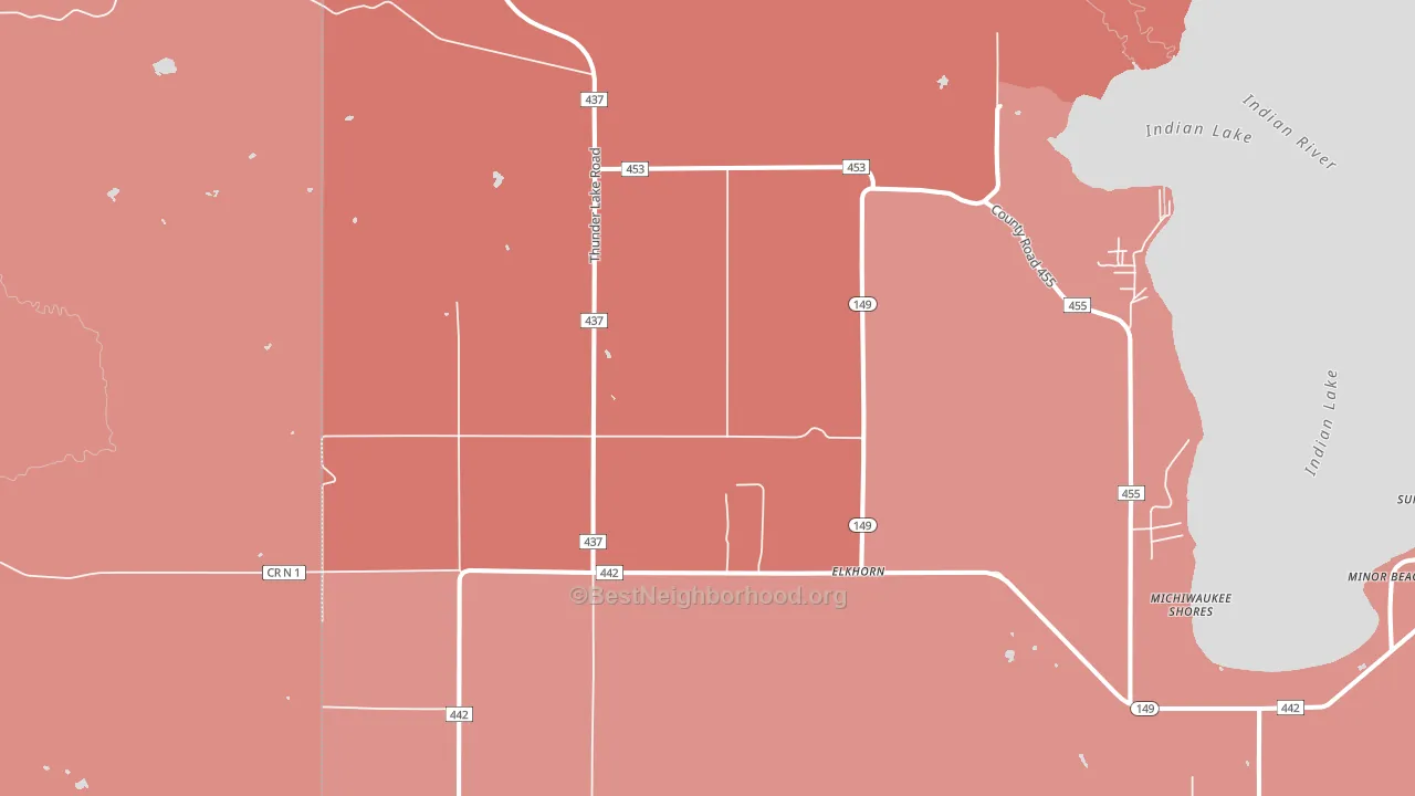 Fayette, MI block-group political-lean map