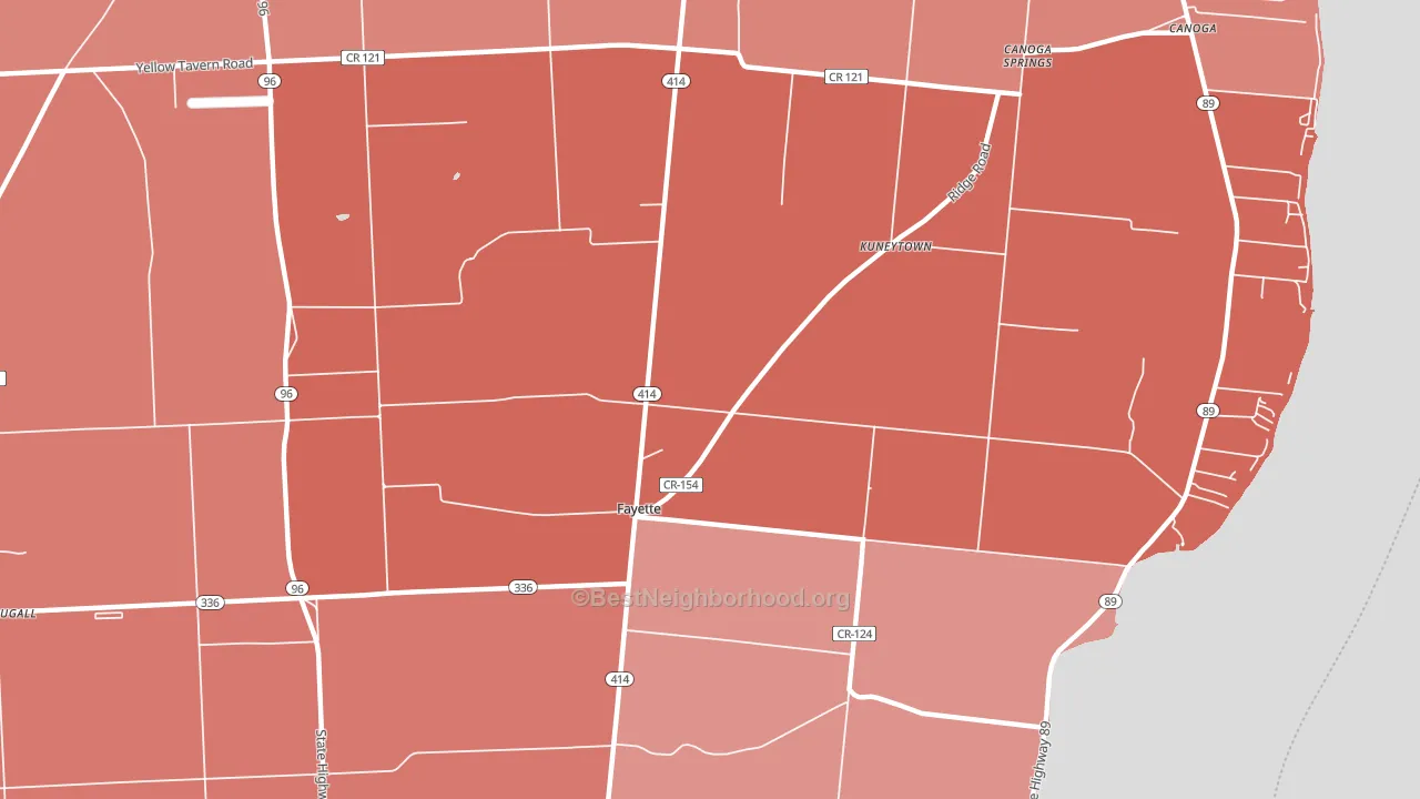 Fayette, NY block-group political-lean map