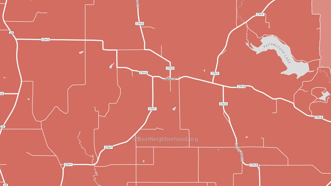 Fayette, WI block-group political-lean map