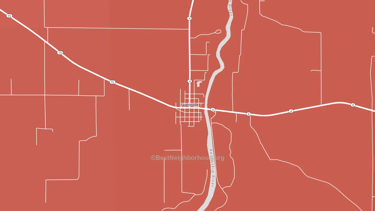 Fayetteville, IL block-group political-lean map