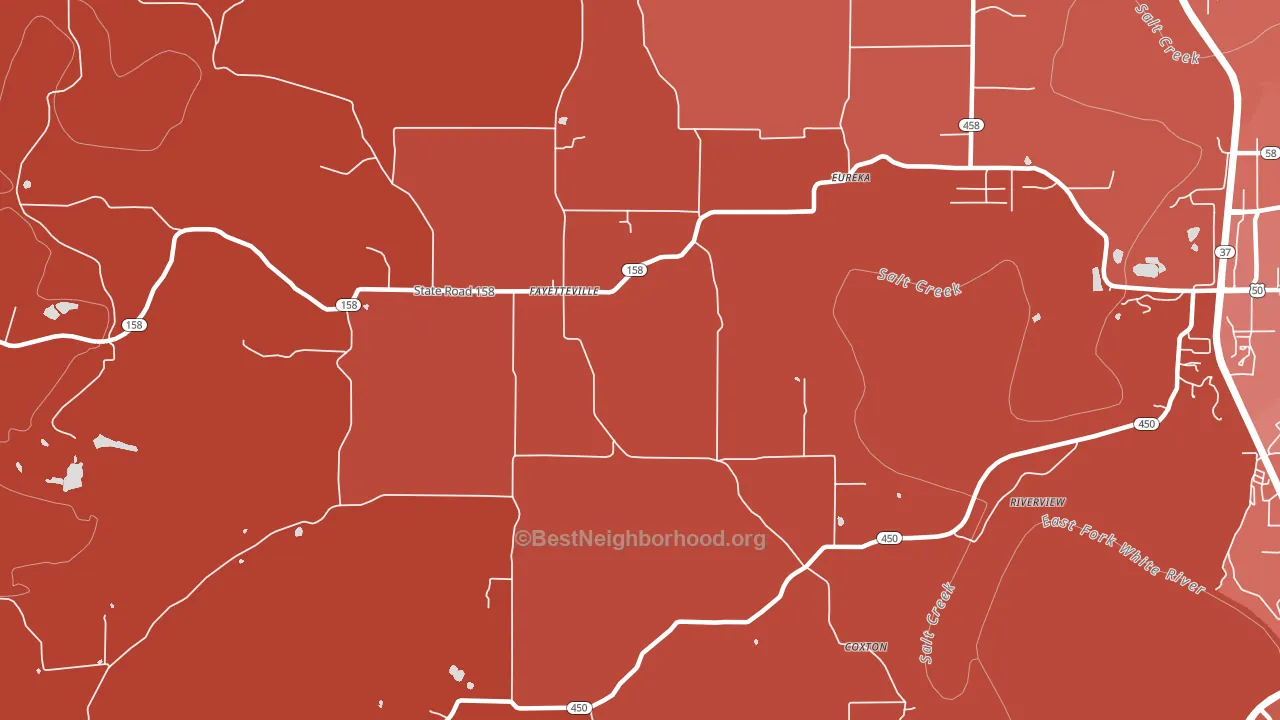 Fayetteville, IN block-group political-lean map