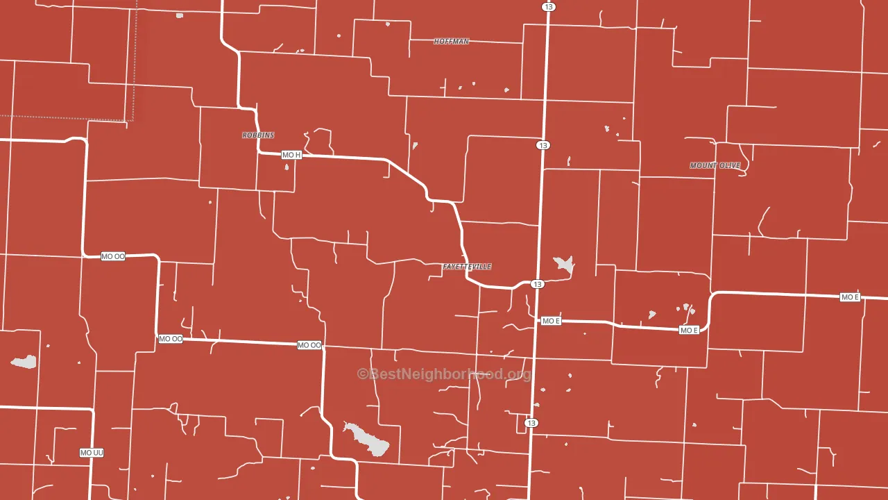 Fayetteville, MO block-group political-lean map