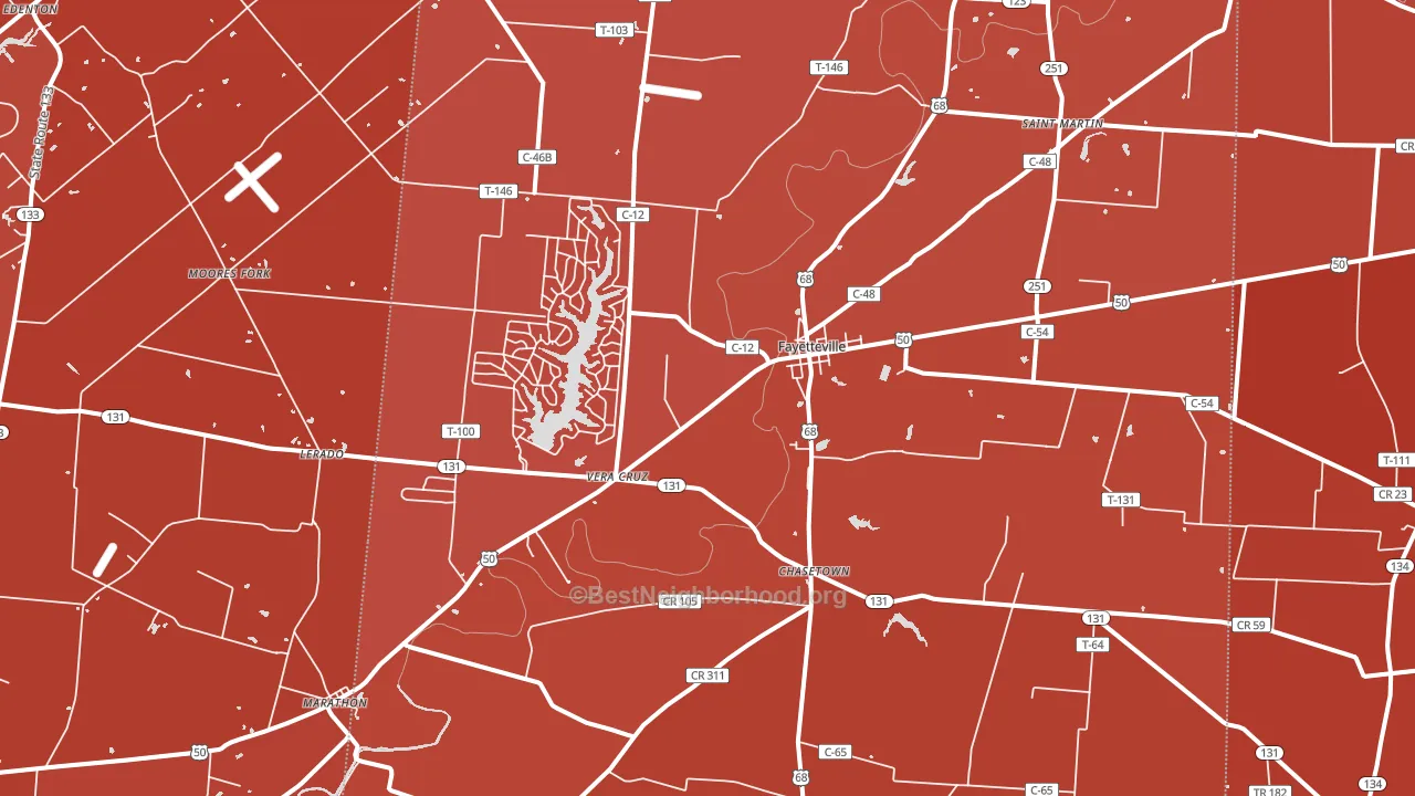 Fayetteville, OH block-group political-lean map