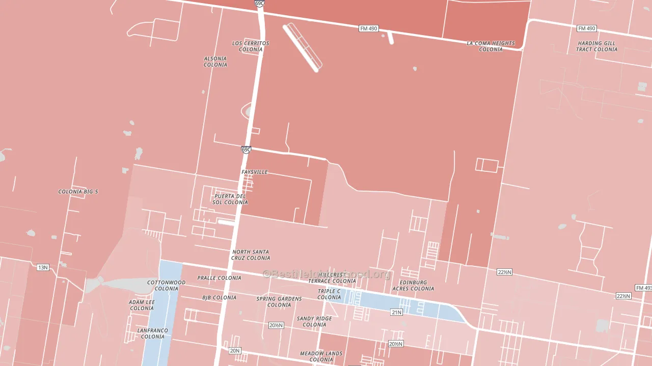 Faysville, TX block-group political-lean map
