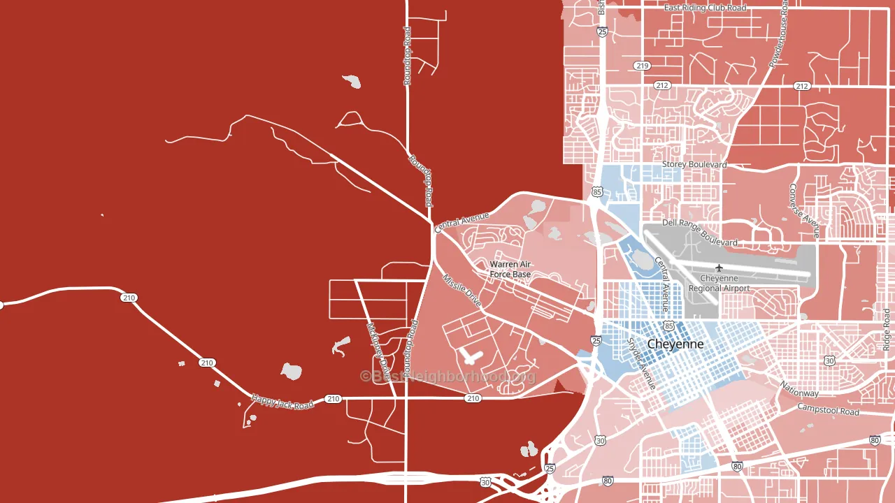 Fe Warren Afb, WY block-group political-lean map