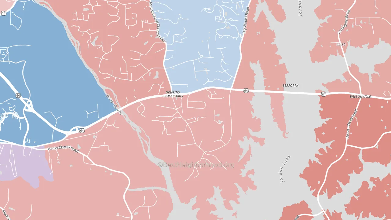 Fearrington, NC block-group political-lean map