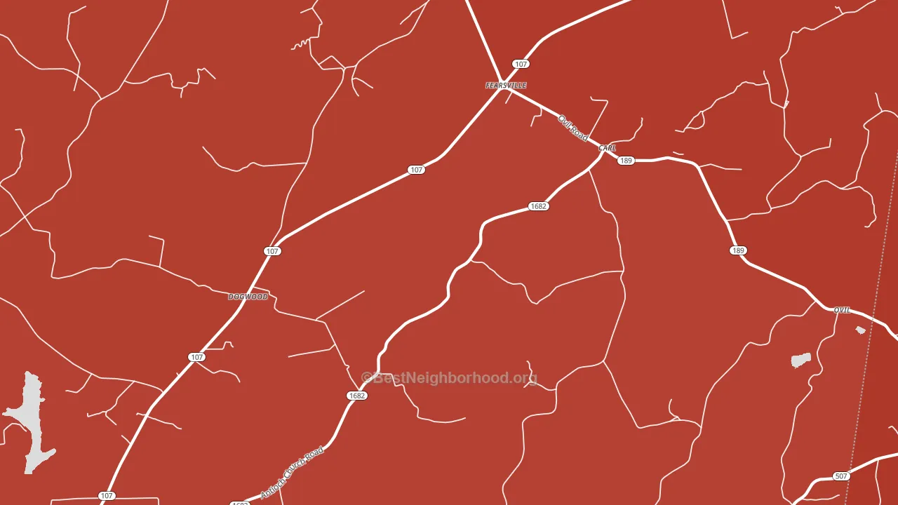 Fearsville, KY block-group political-lean map