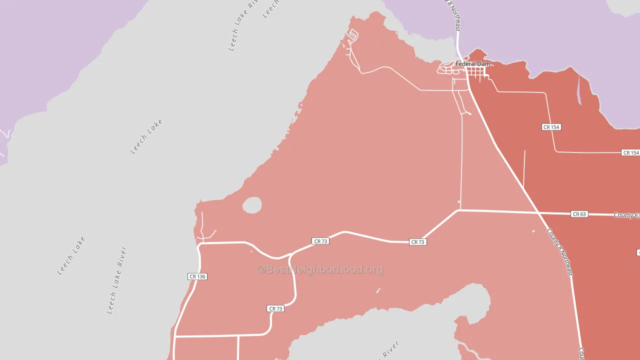 Federal Dam, MN block-group political-lean map