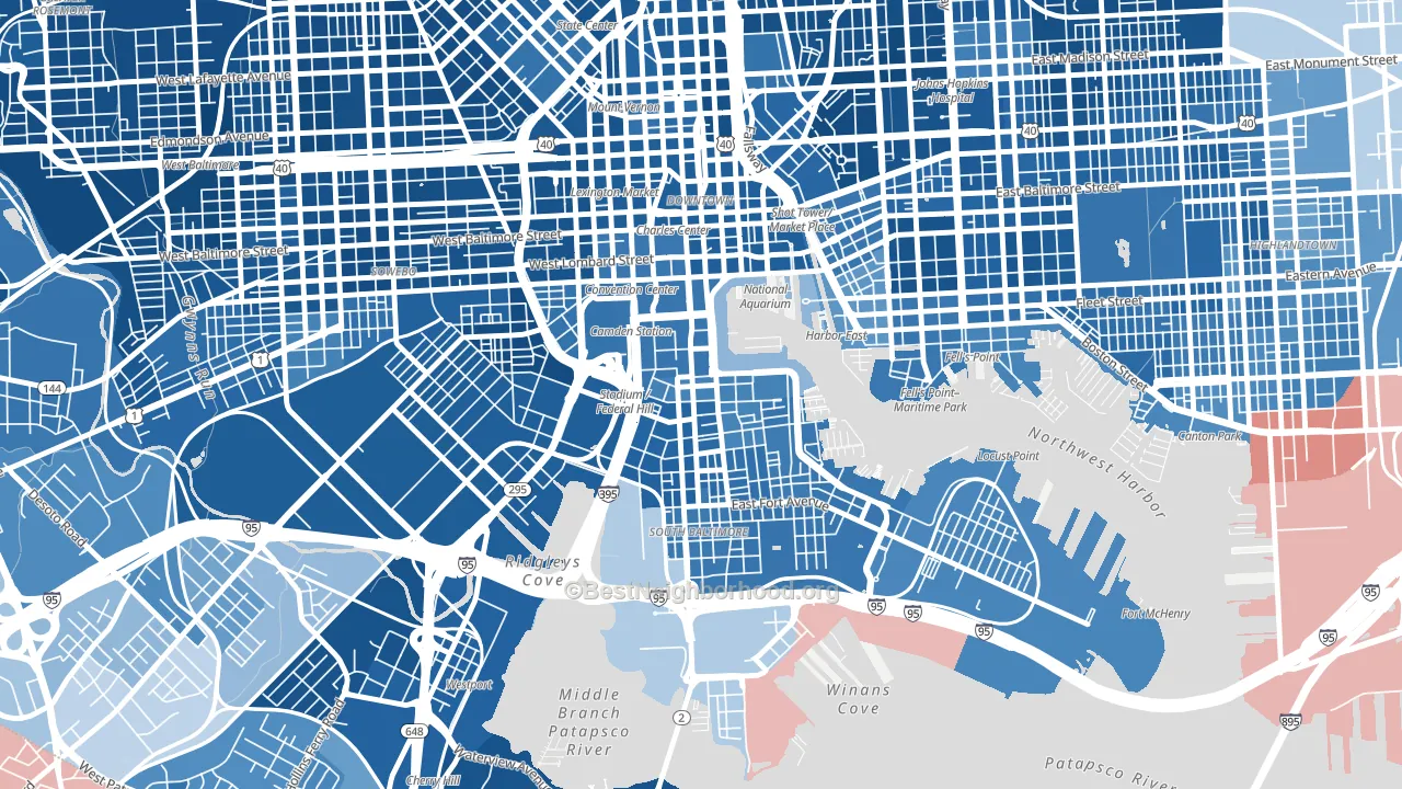 Federal Hill-Montgomery, Baltimore, MD block-group political-lean map