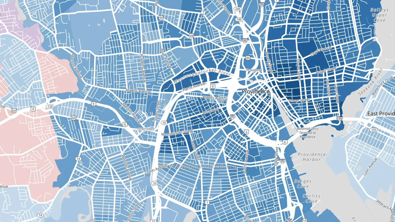 Federal Hill, Providence, RI block-group political-lean map
