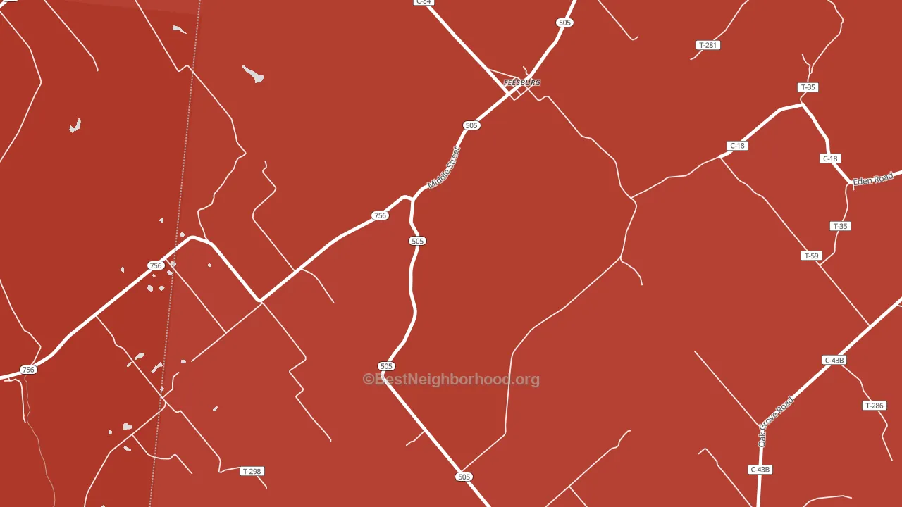 Feesburg, OH block-group political-lean map