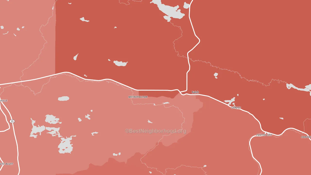 Felch, MI block-group political-lean map