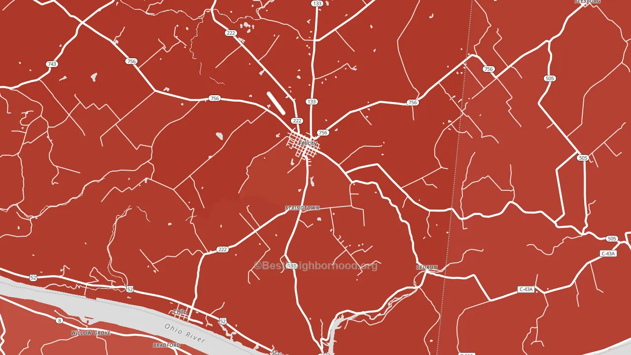 Felicity, OH block-group political-lean map