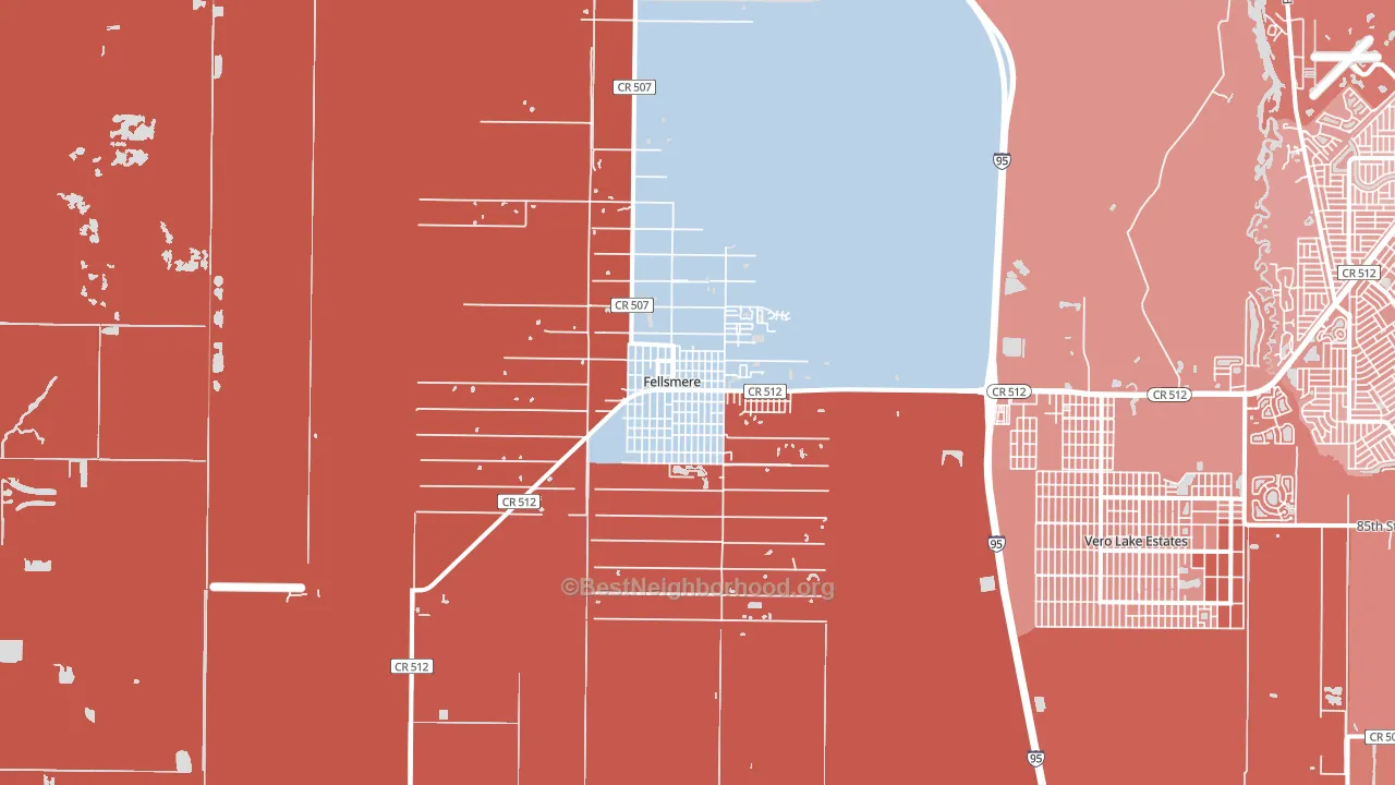 Fellsmere, FL block-group political-lean map
