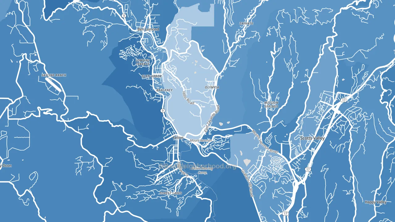 Felton, CA block-group political-lean map