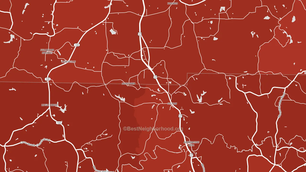 Felton, GA block-group political-lean map