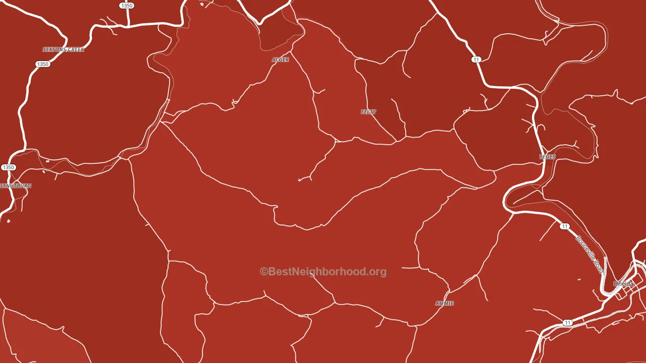 Felty, KY block-group political-lean map