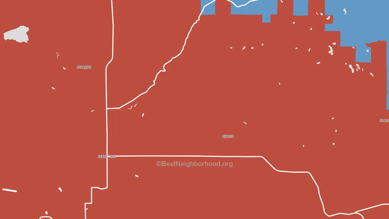 Fence Lake, NM block-group political-lean map