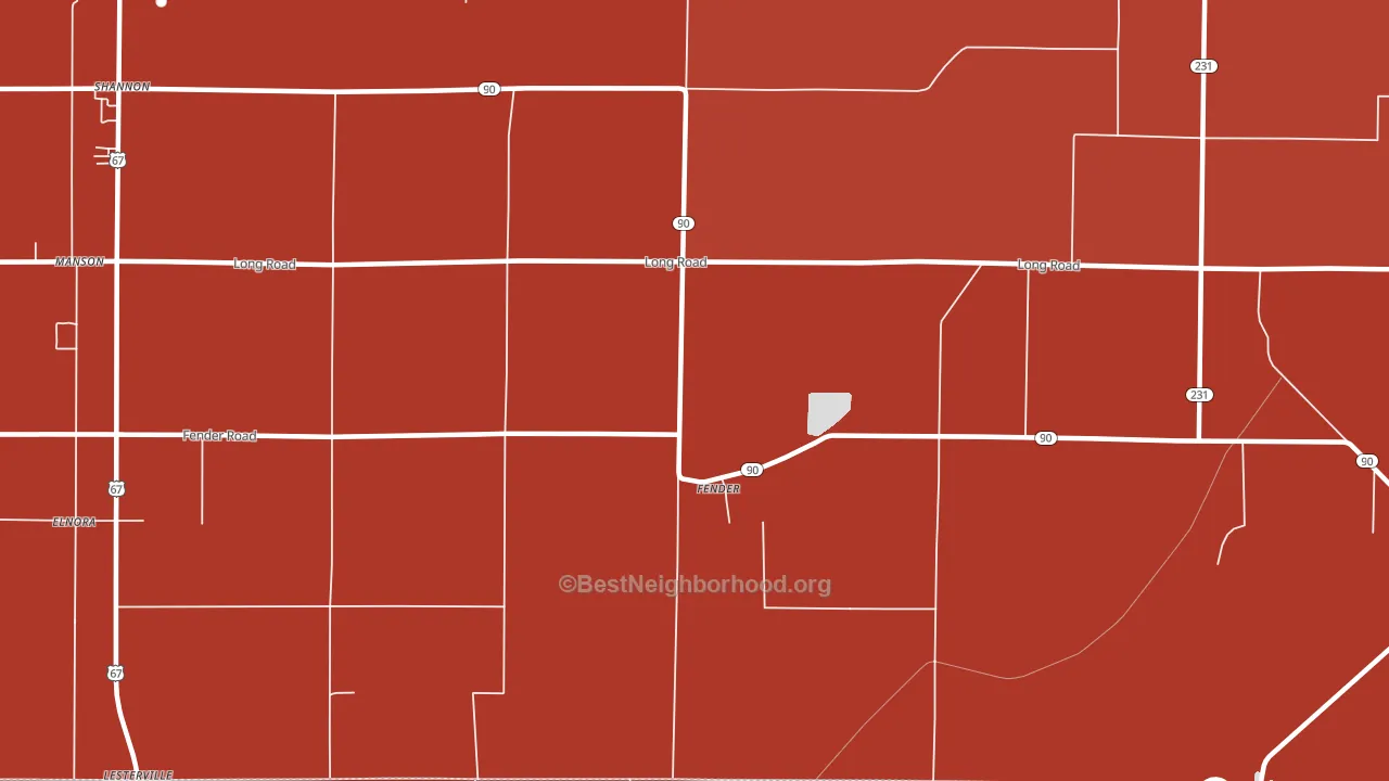Fender, AR block-group political-lean map