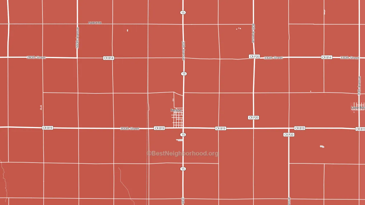 Fenton, IA block-group political-lean map