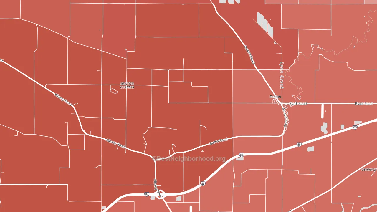 Fenton, IL block-group political-lean map