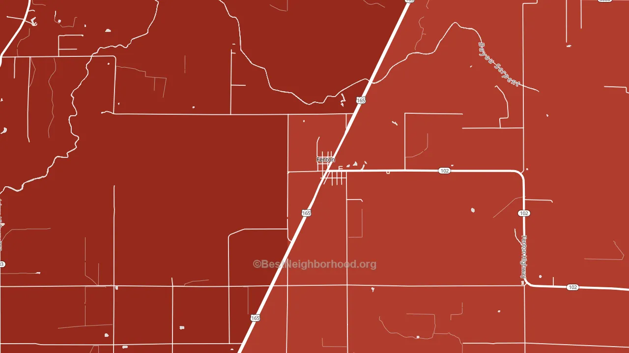 Fenton, LA block-group political-lean map