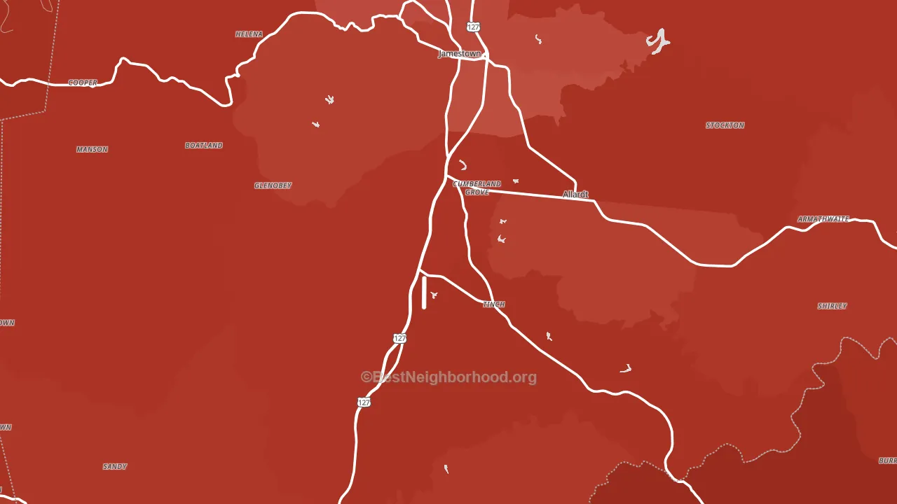 Fentress County, TN block-group political-lean map