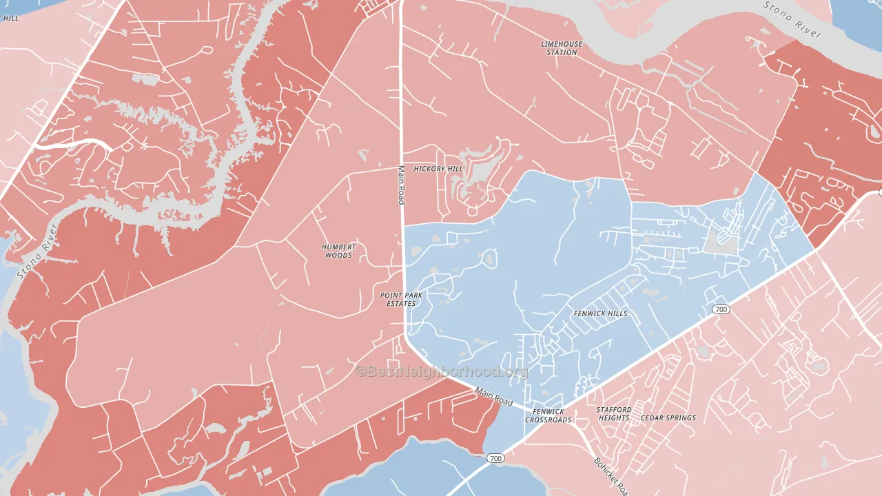 Fenwick Hills, SC block-group political-lean map
