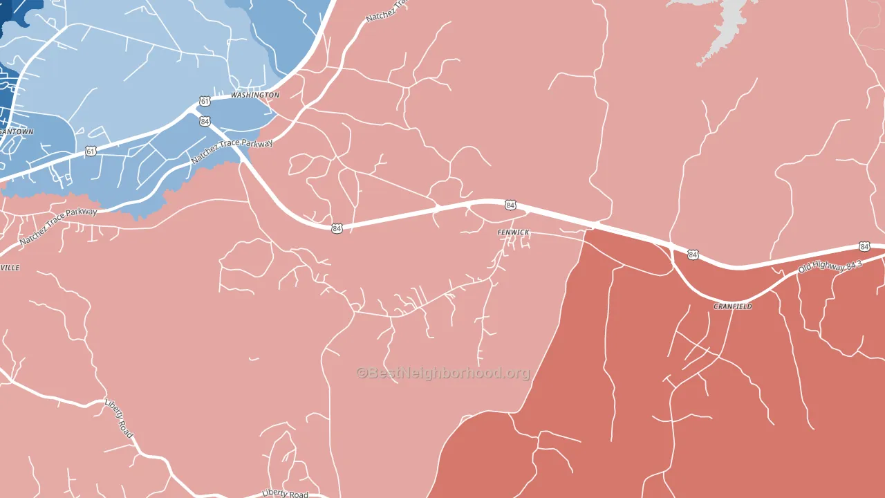 Fenwick, MS block-group political-lean map