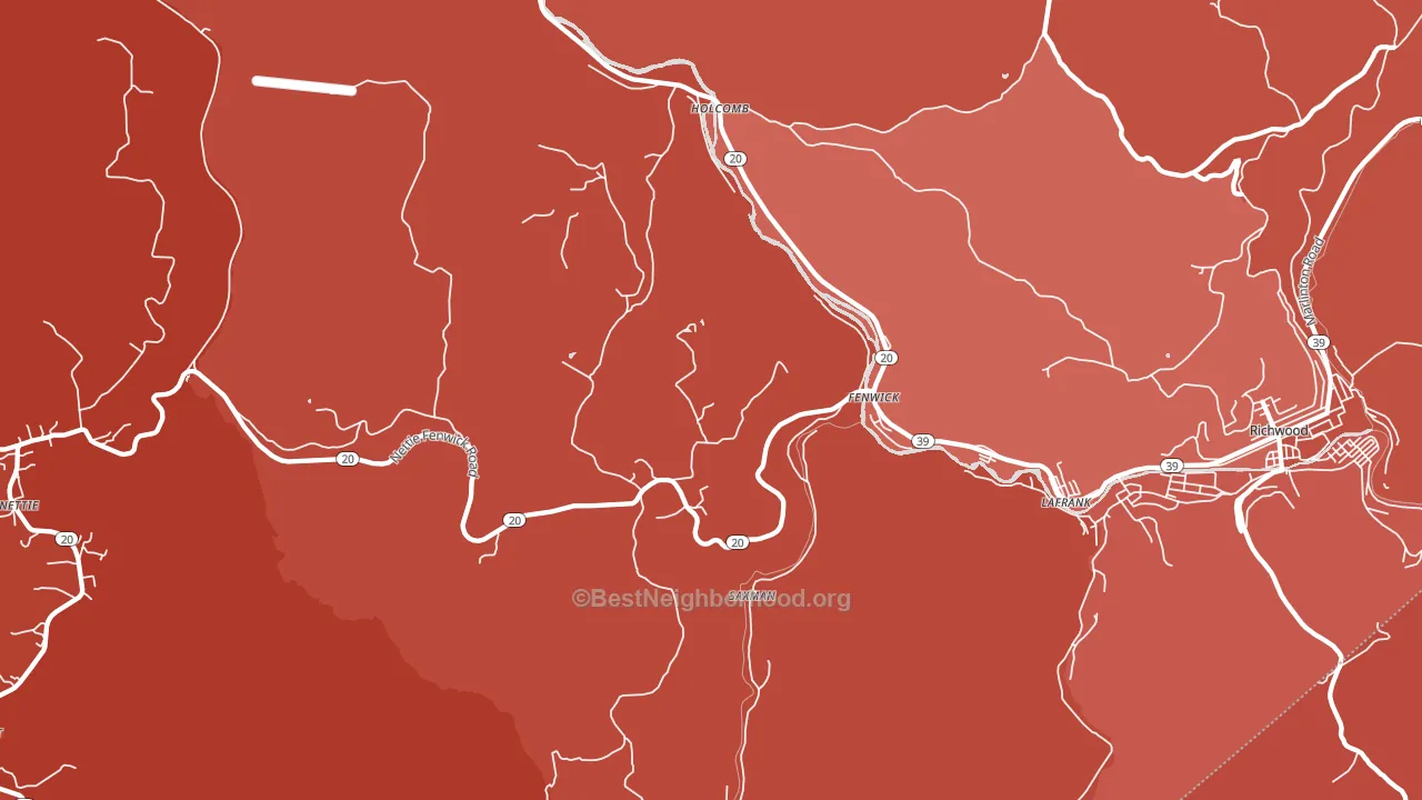 Fenwick, WV block-group political-lean map