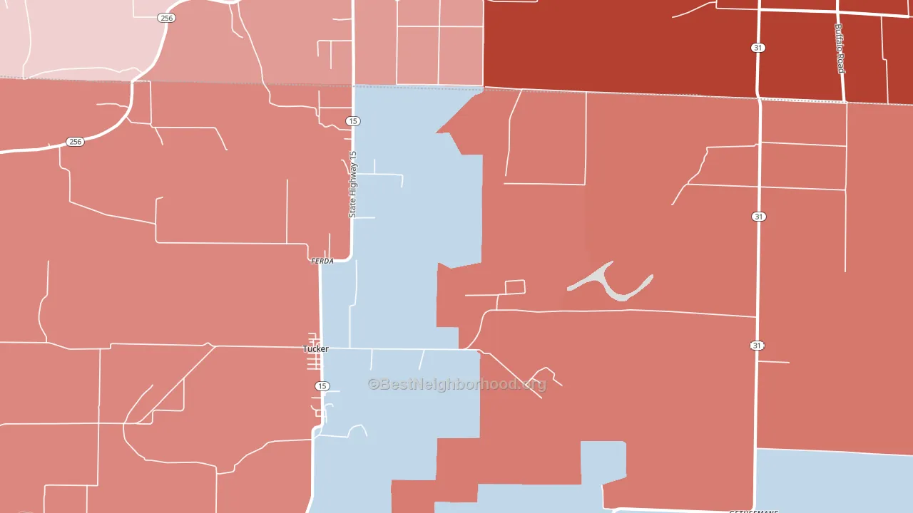 Ferda, AR block-group political-lean map