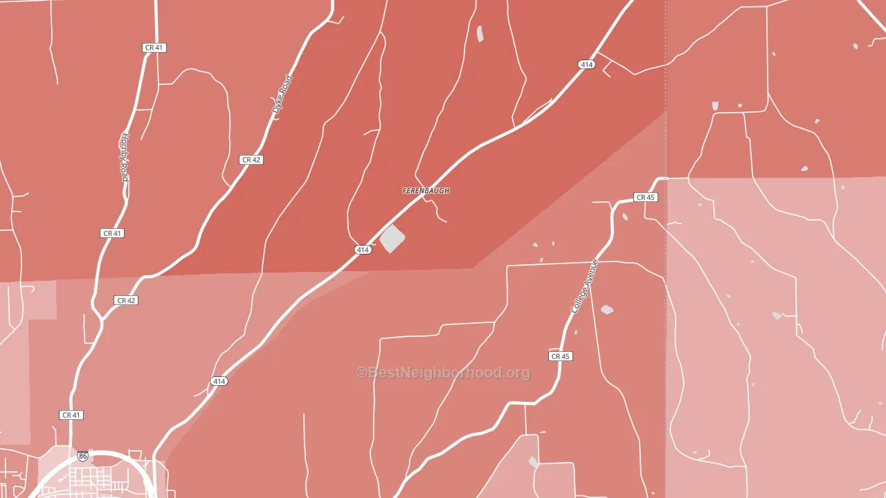 Ferenbaugh, NY block-group political-lean map