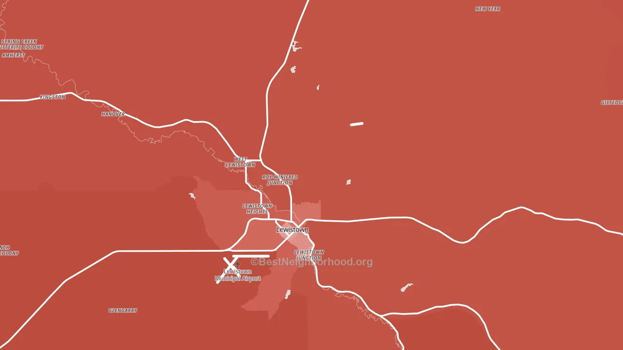 Fergus County, MT block-group political-lean map