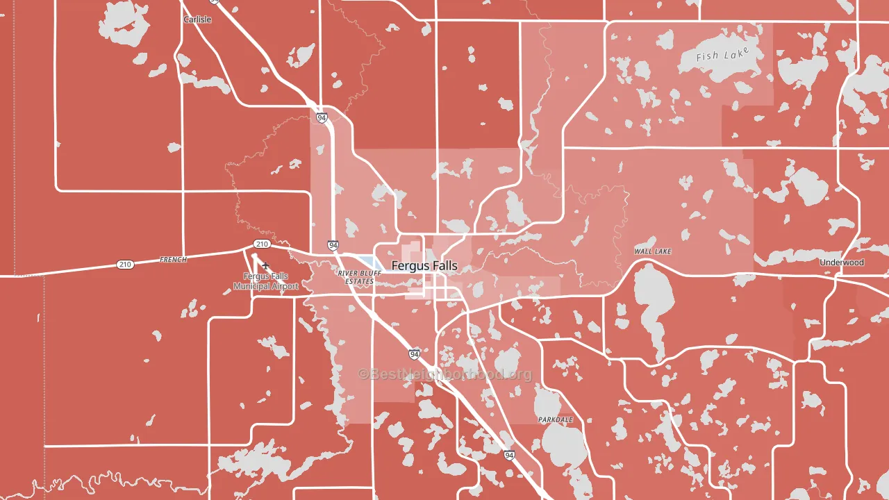 Fergus Falls, MN block-group political-lean map