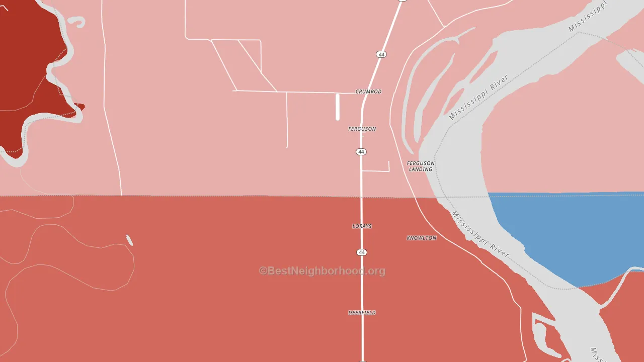 Ferguson, AR block-group political-lean map
