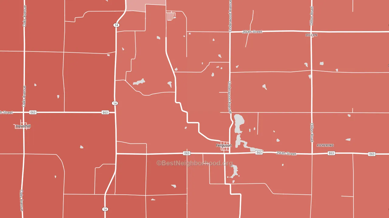 Ferguson, IA block-group political-lean map