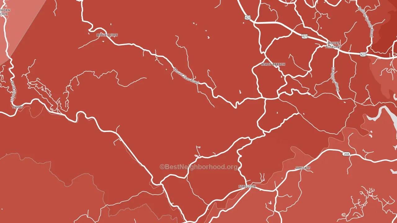 Ferguson, NC block-group political-lean map