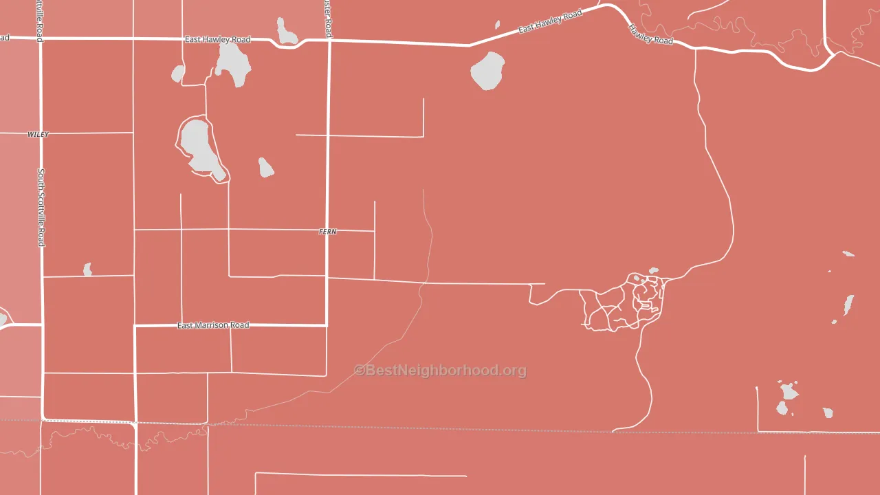 Fern, MI block-group political-lean map